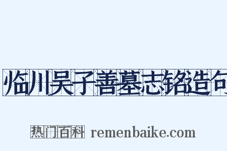 临川吴子善墓志铭造句是什么意思的图片